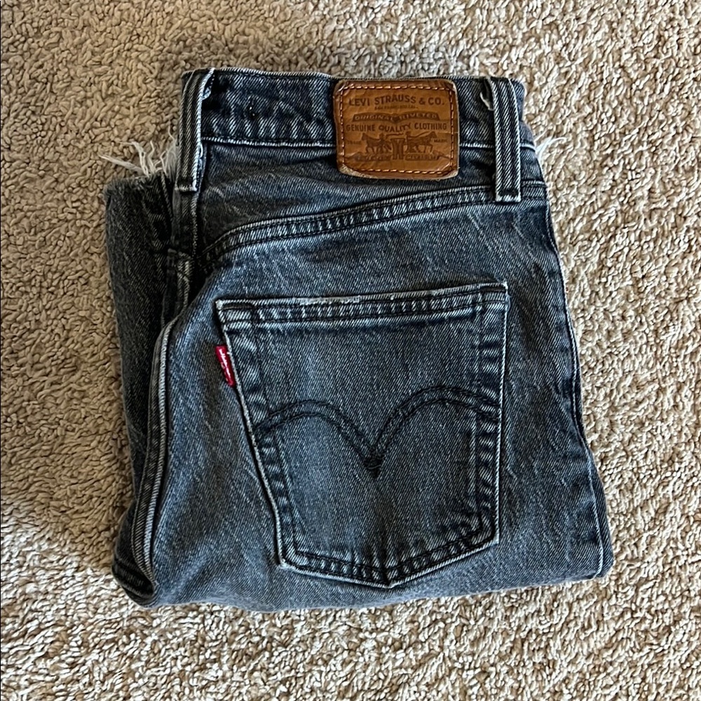 Levi's distressed grey jeans